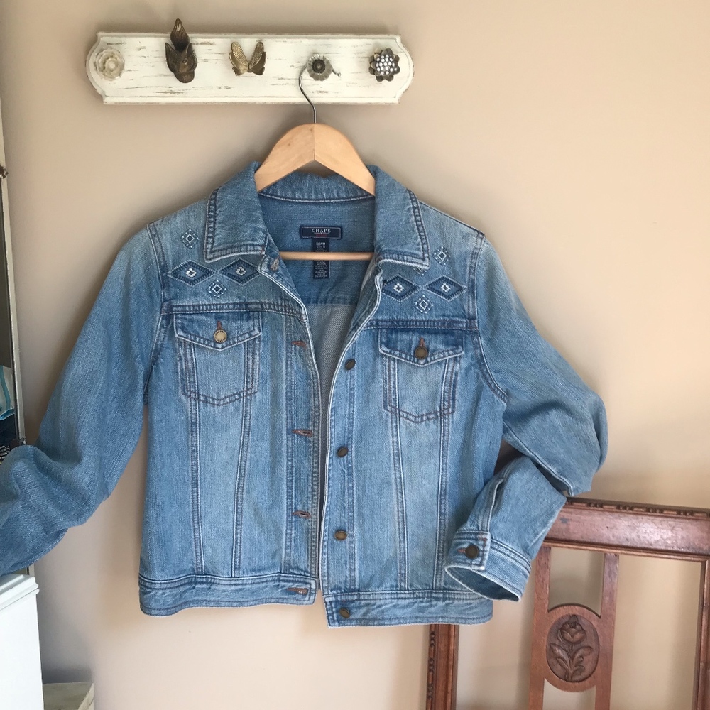 ❤️ Embroidered Denim Chaps Jacket